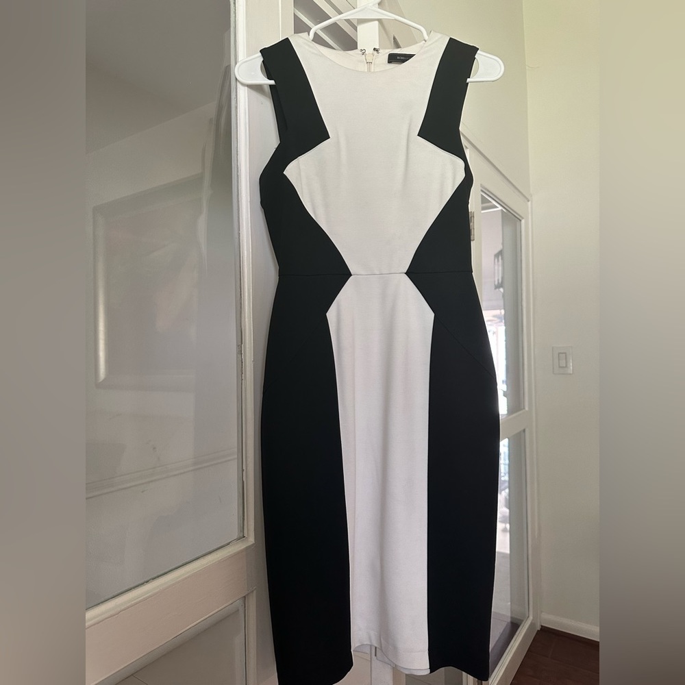 BCBG MAXAZRIA black and white dress